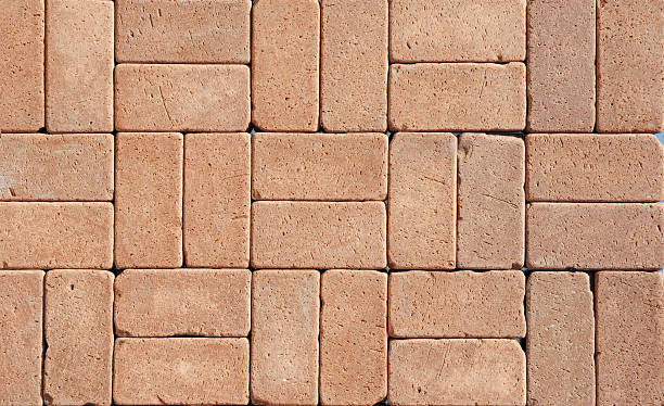 心地よいセラミック clinker pavers にパティオを備えています。 - brick floor ストックフォトと画像