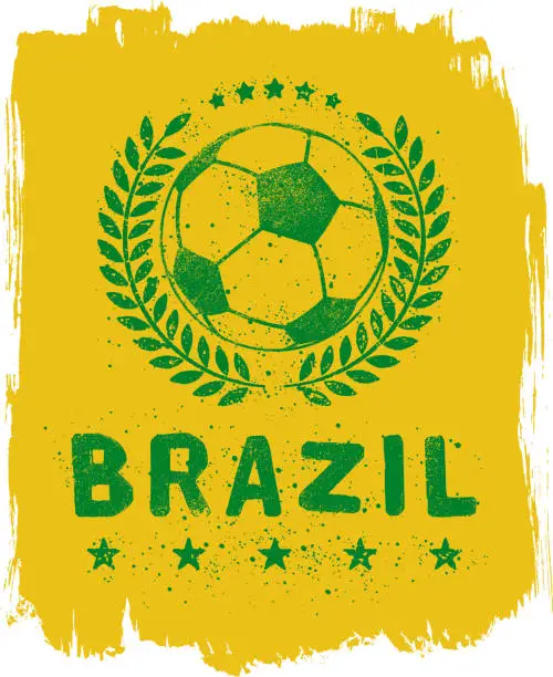 Vector illustration of Brazil Soccer Sign