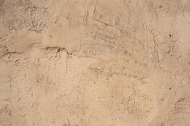 istock Texture of old wall covered with gray stucco 485652876
