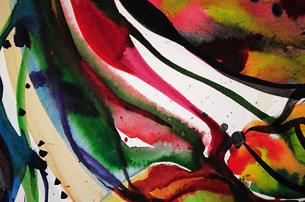 istock Abstract watercolor texture. Modern painting. Colorful rainbow palette. 485654893