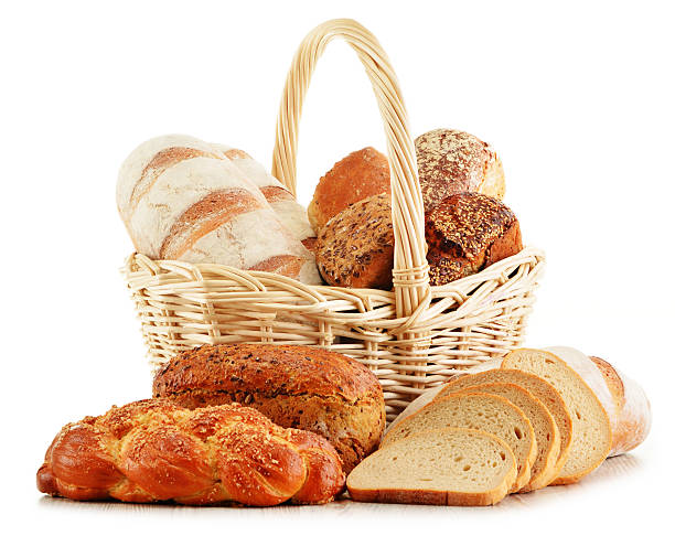 istock Wicker basket with baking products isolated on white 485658203