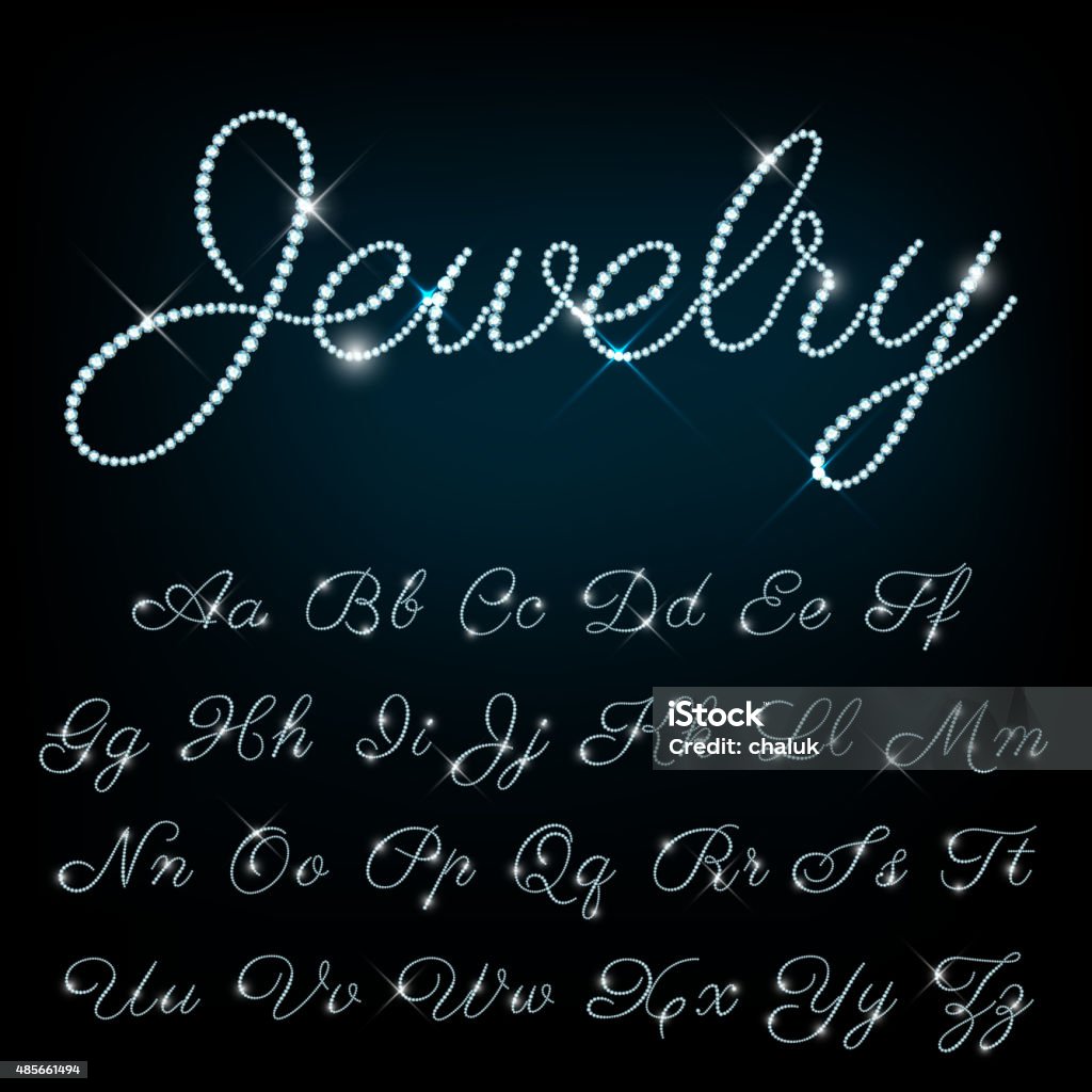Vector Jewelry Font Set A To Z Uppercase And Lowercase Stockvectorkunst En  Meer Beelden Van Diamant - Istock