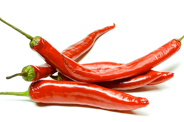 istock Red hot chili pepper isolated on a white 485662656
