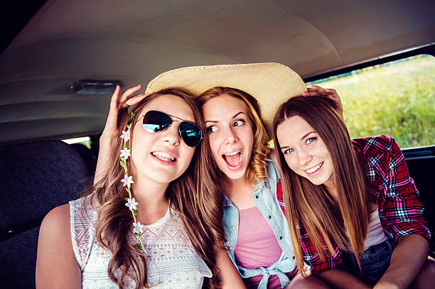 istock Young hipster friends a on road trip 485663000