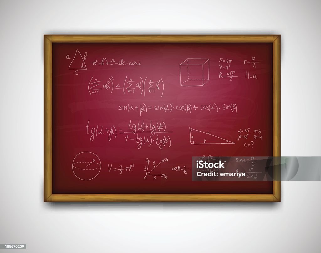 Red Math Formulas School Red Board With Formulas Vector Stock Illustration - Download ...