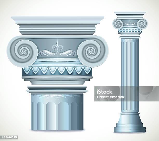 블루 그리스 컬럼입니다 벡터 건축에 대한 스톡 벡터 아트 및 기타 이미지 - 건축, 고고학, 고대 문명