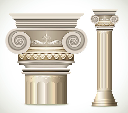 Greek Column isolated on white background. Vector