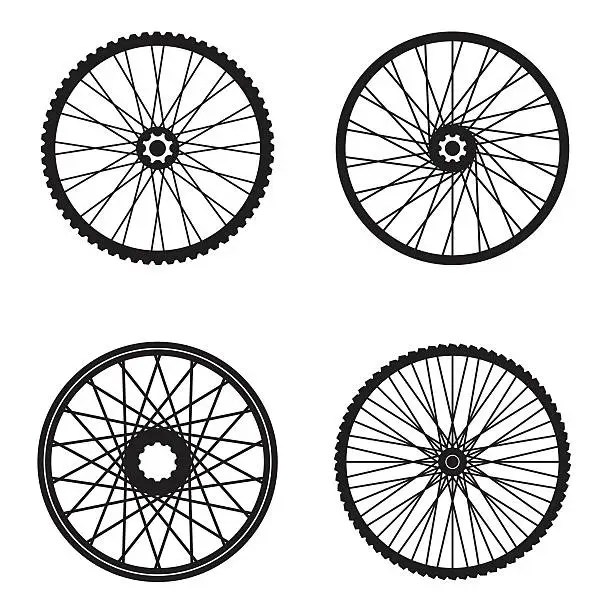 Vector illustration of Bicycle wheels isolated on white background, vector format