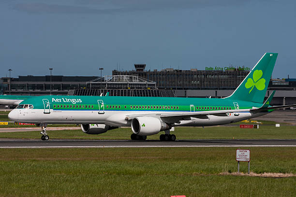 Aer Lingus Boeing 757 Dublin to Toronto inaugural flight stock photo