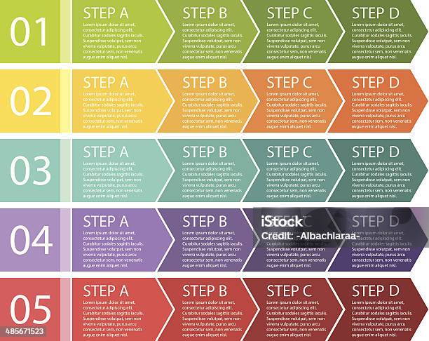 Step Check Design Flat Design Process Arrows Boxes Four Steps Stock Illustration ...