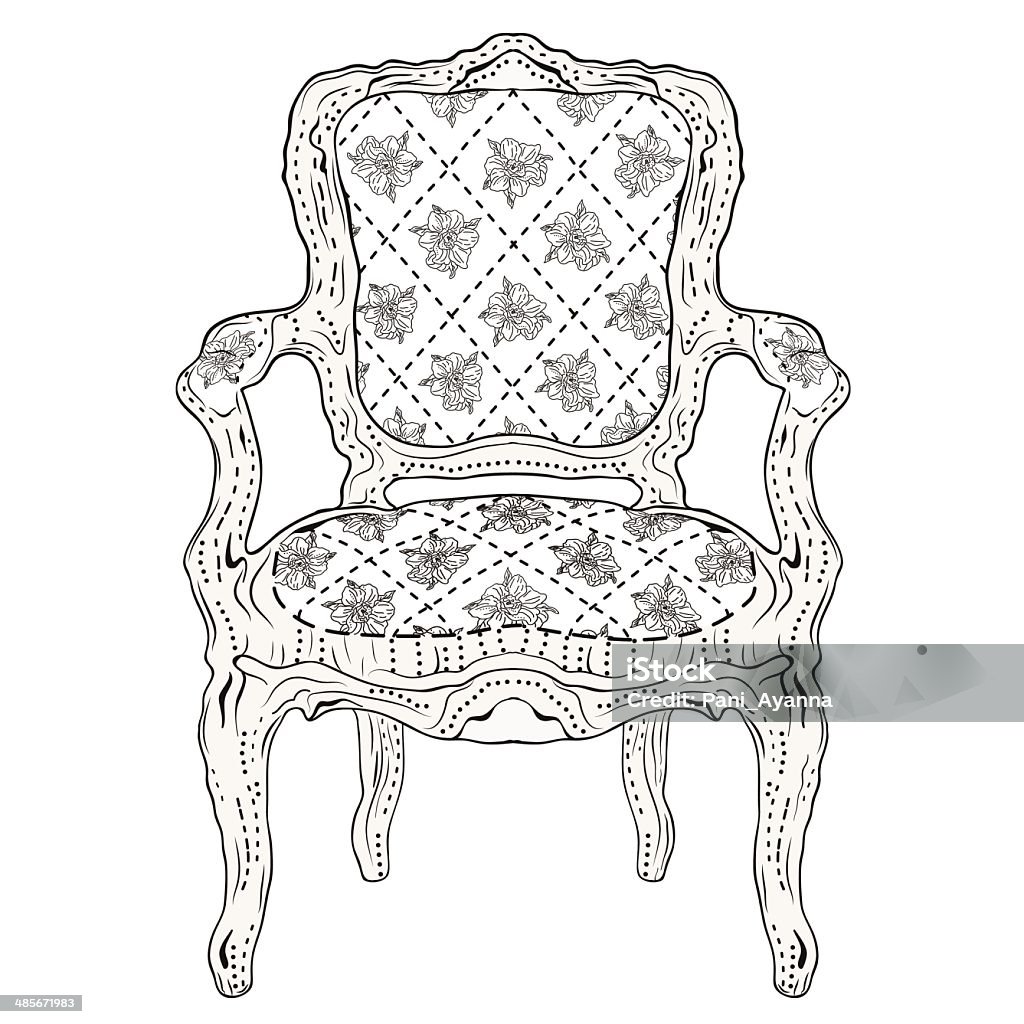 vintage chair hand drawn luxurious chair vintage classic style Chair stock vector