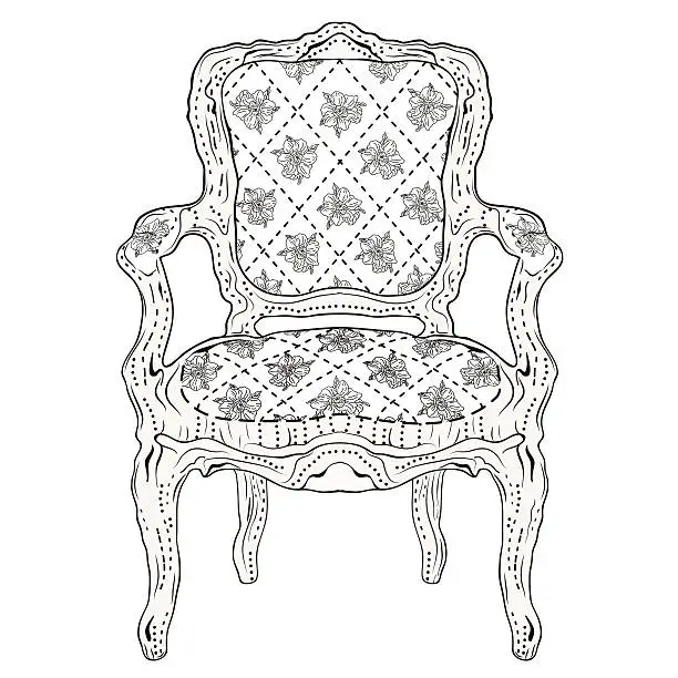 Vector illustration of vintage chair