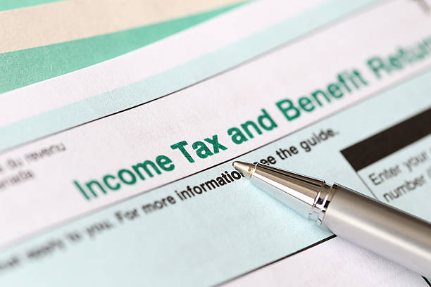 Income tax form stock photo