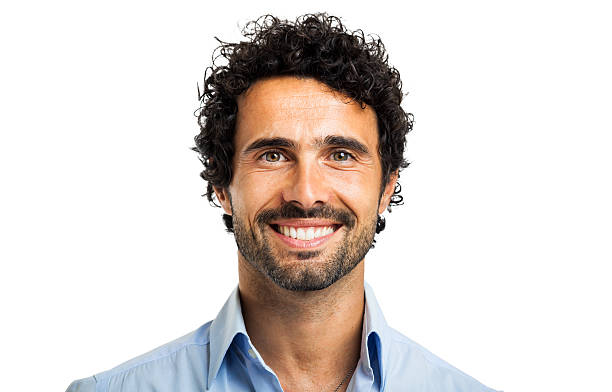 istock Smiling businessman isolated on white 485673022