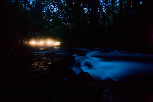 река в ночь - waterfall stream river tennessee стоковые фото и изображения