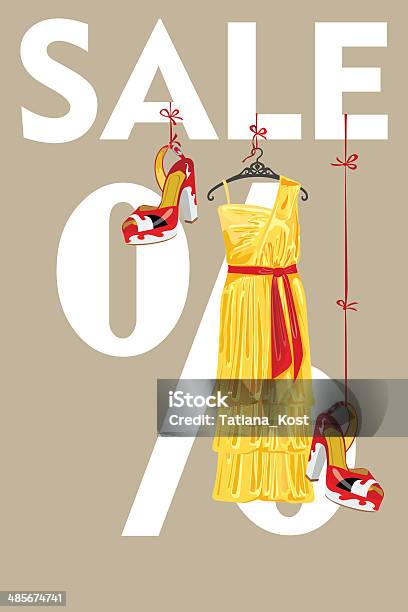 Ilustración de Vestido De Diseño Venta Templateyellow Heeled Y El Calzado y más Vectores Libres de Derechos de A la moda