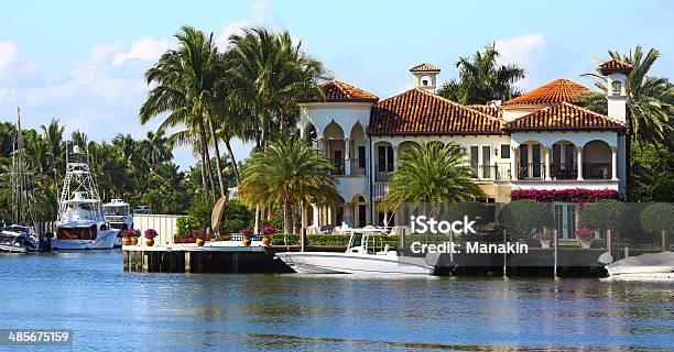 Gorgeous Villa In Fort Lauderdale Florida Stock Photo - Download Image Now - Beauty, Canal, Florida - US State