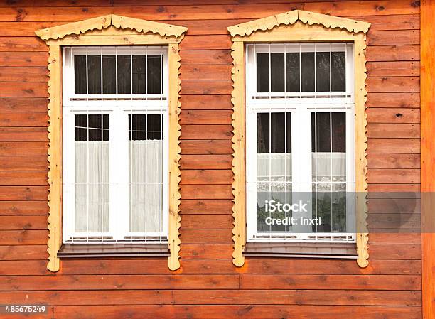 White Window On Red Wooden Wall Stock Photo - Download Image Now - Abandoned, Abstract, Architecture