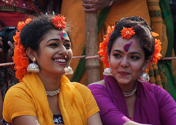 Girl Dance Performers At Spring Festival Stock Photo - Download Image Now -  Culture of India, Dancing, Group Of Animals - iStock