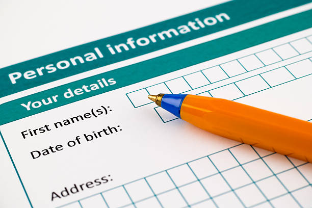 Personal information stock photo