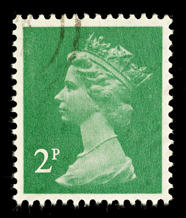 Exeter, United Kingdom - November 21, 2010: An English Used Postage Stamp showing Portrait of Queen Elizabeth 2nd, printed and issued between 1993 and 2007