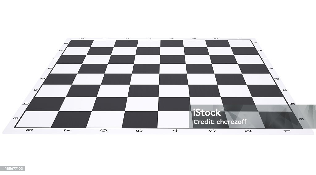 Empty chessboard Empty chessboard. Render on a white background Chess Board Stock Photo