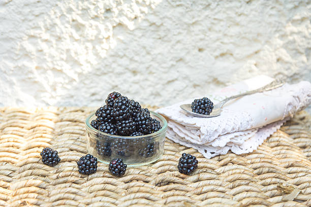 Blackberry with natural background. stock photo