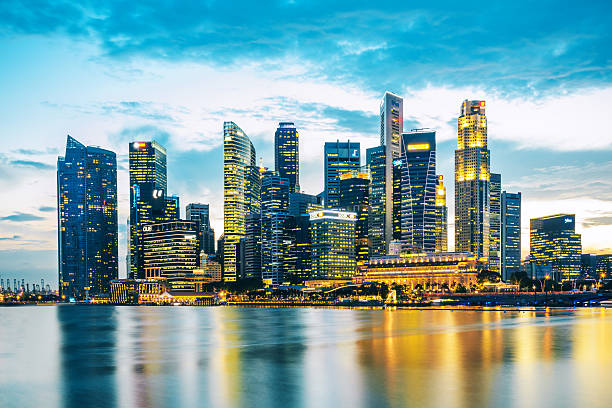 istock Central Business District in Singapore at dusk 485682506