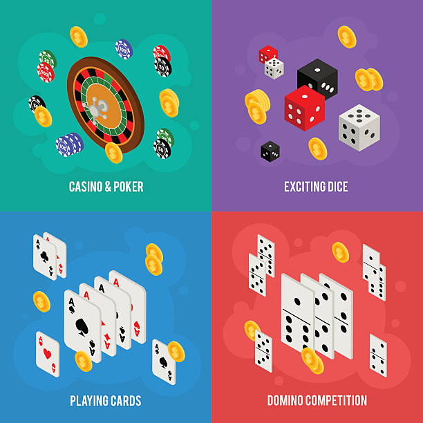 istock Casino isometric design concept of gambling templates 485687594