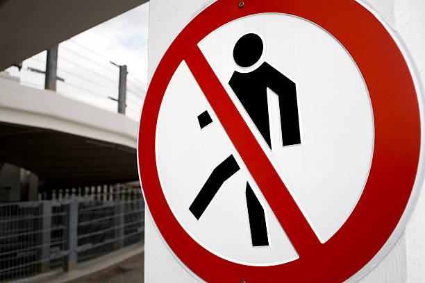istock Traffic sign - No pedestrians 485688382