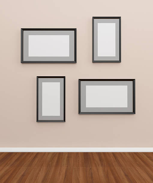 istock Group of photo frames on the wall. 485688396