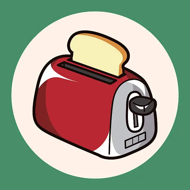 Vector illustration of kitchenware toaster theme elements vector,eps