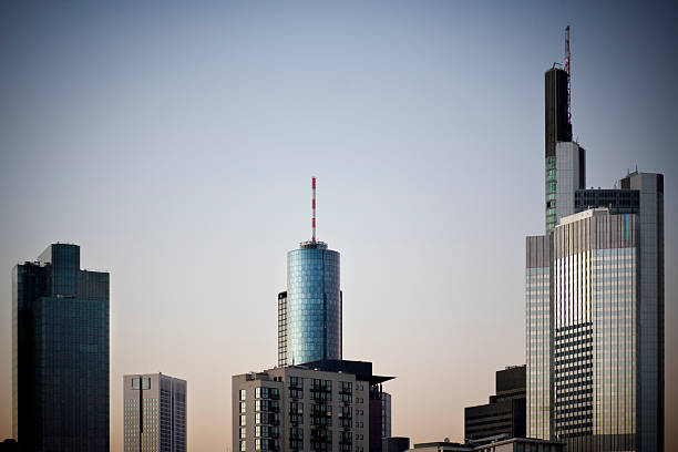 istock The skyline of Frankfurt at dusk - copy space 485688550