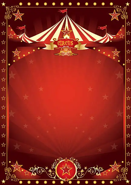 Vector illustration of Fun red circus poster