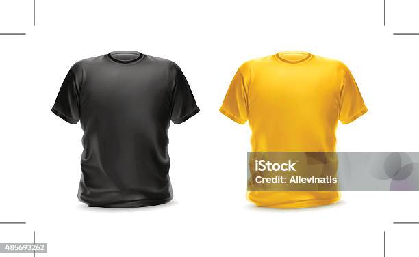 Tshirt Black And Yellow Color Vector Isolated Object Stock Illustration - Download Image Now