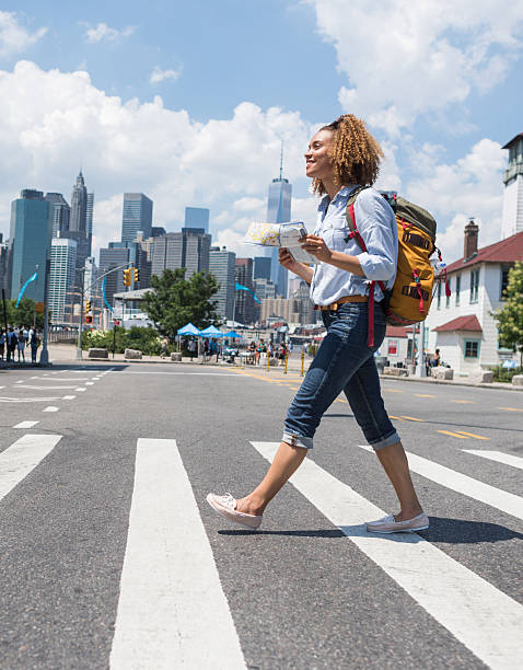 Woman sightseeing in New York