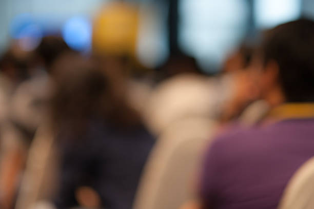 istock Abstract Blurred people background in meeting room. 485696594
