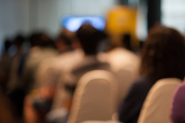 istock Abstract Blurred people background in meeting room. 485696596