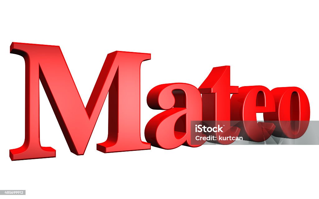 Vector Mateo 3d Mateo Text On White Background Stock Photo - Download Image Now ...