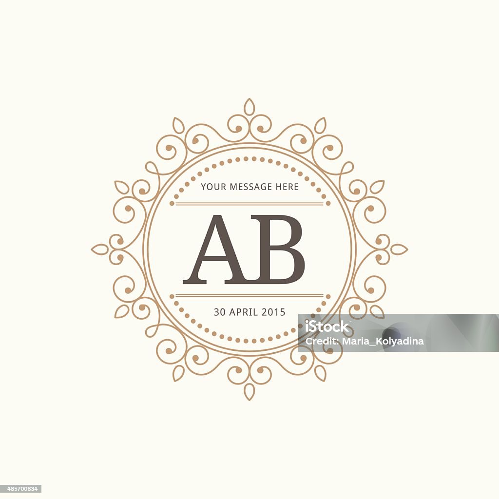 Monogram Elegant floral monogram design template for one or two letters . Wedding monogram. Calligraphic elegant ornament. Vector illustration. 2015 stock vector