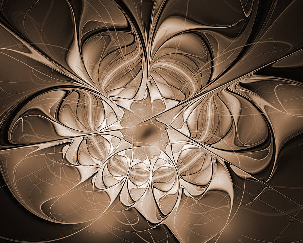 istock Abstract fractal design. Monochrome sepia flower. 485706066