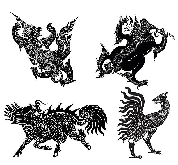 怪獣からアジアの文献 - chinese god点のイラスト素材／クリップアート素材／マンガ素材／アイコン素材