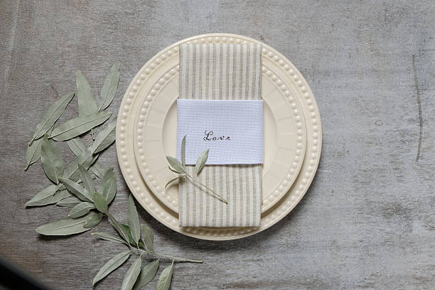 istock decor of the table with a plate and  napkin 485707648