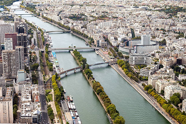 Paris vista aérea - foto de acervo