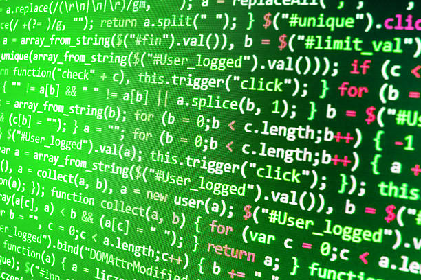 40+ Programming Code On Black Screen Red Text Stock Photos, Pictures ...