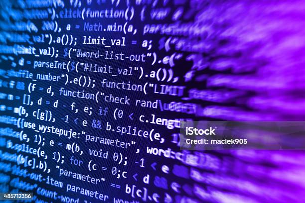 Software Developer Programming Code On Computer Stock Photo - Download Image Now - Abstract, Activity, Advice