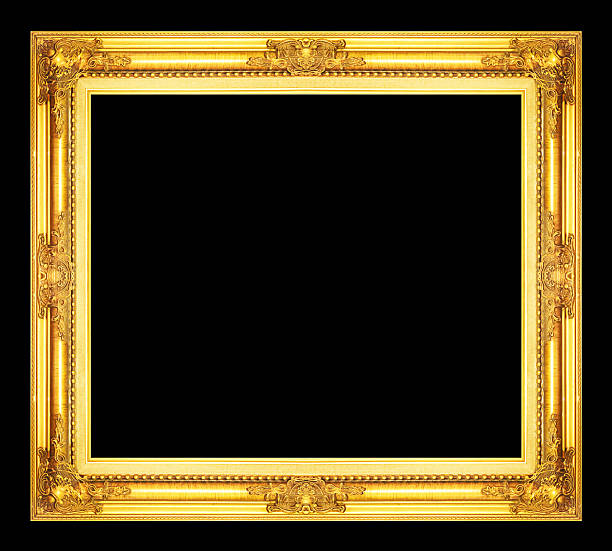 istock antique golden frame isolated on black background, clipping path 485712782