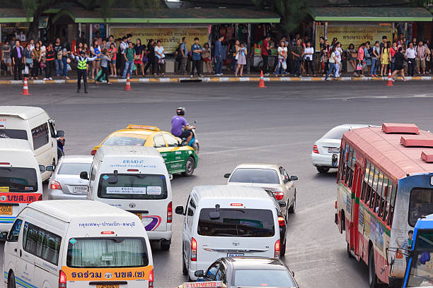 istock Blurred background of traffic jam. 485713260