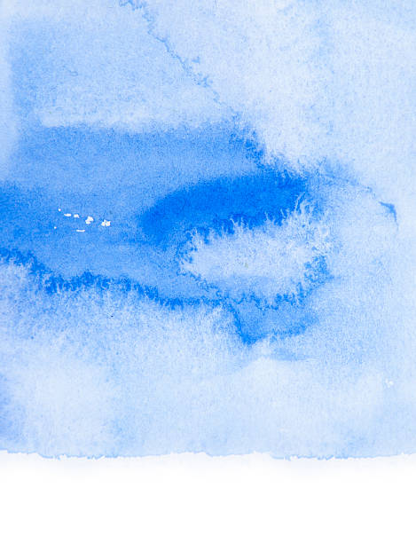istock Light water blue watercolor banner for web design 485713956