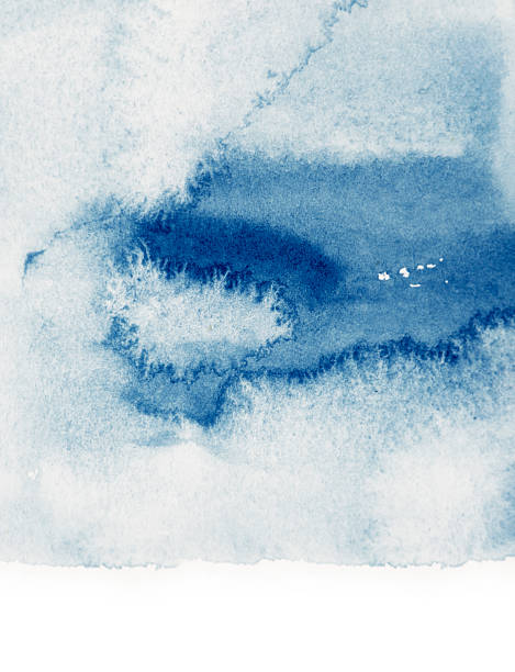 istock Light water blue watercolor banner for web design 485713962